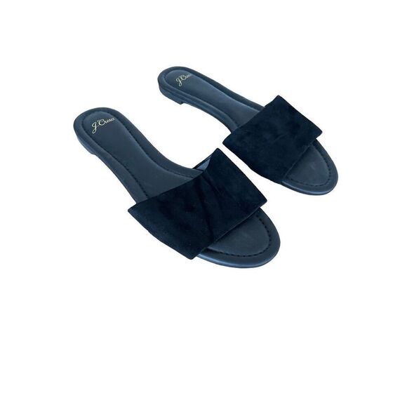 Jcrew sz 11 black one strap suede sandal - Picture 5 of 8
